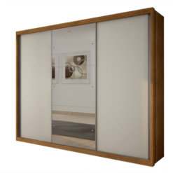 Guarda Roupa Paradizzo Casal com Espelho 3 Portas 6 Gavetas Novo Horizonte