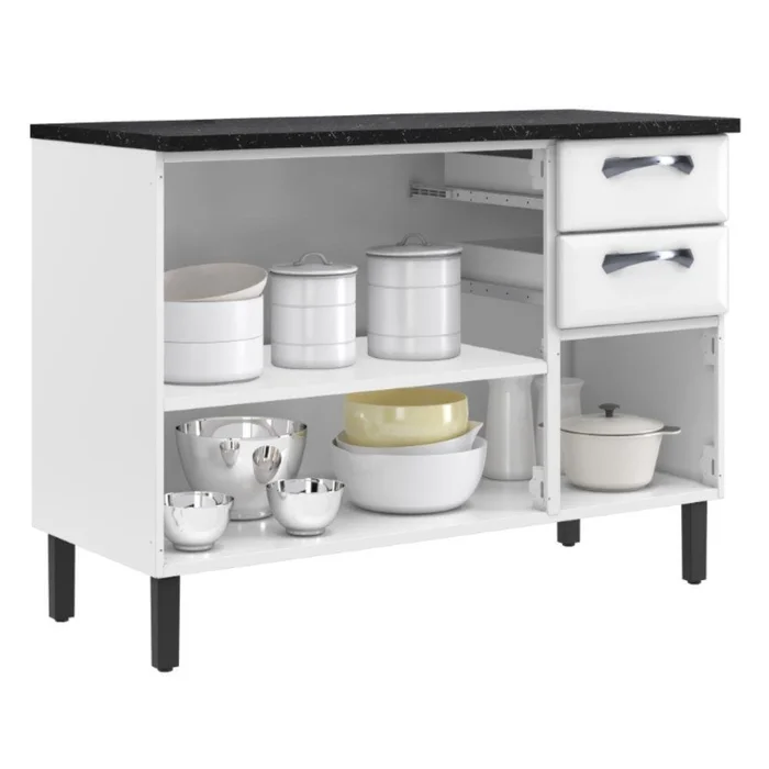 Balcão Itatiaia New Premium 120 3 Portas 2 Gavetas Itatiaia Branco - Imagem 2