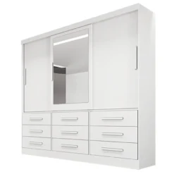 Guarda Roupa Athenas Casal 3 Portas 9 Gavetas Bianchi