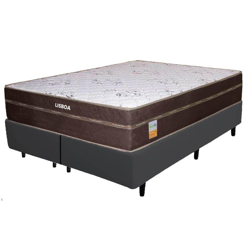 Colchão Queen Lisboa Molas Ensacadas 24 Com Base Box Bipartida 62x198x158