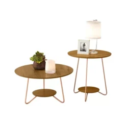 Conjunto Liz Mesa De Centro E Canto Lateral Ej Móveis