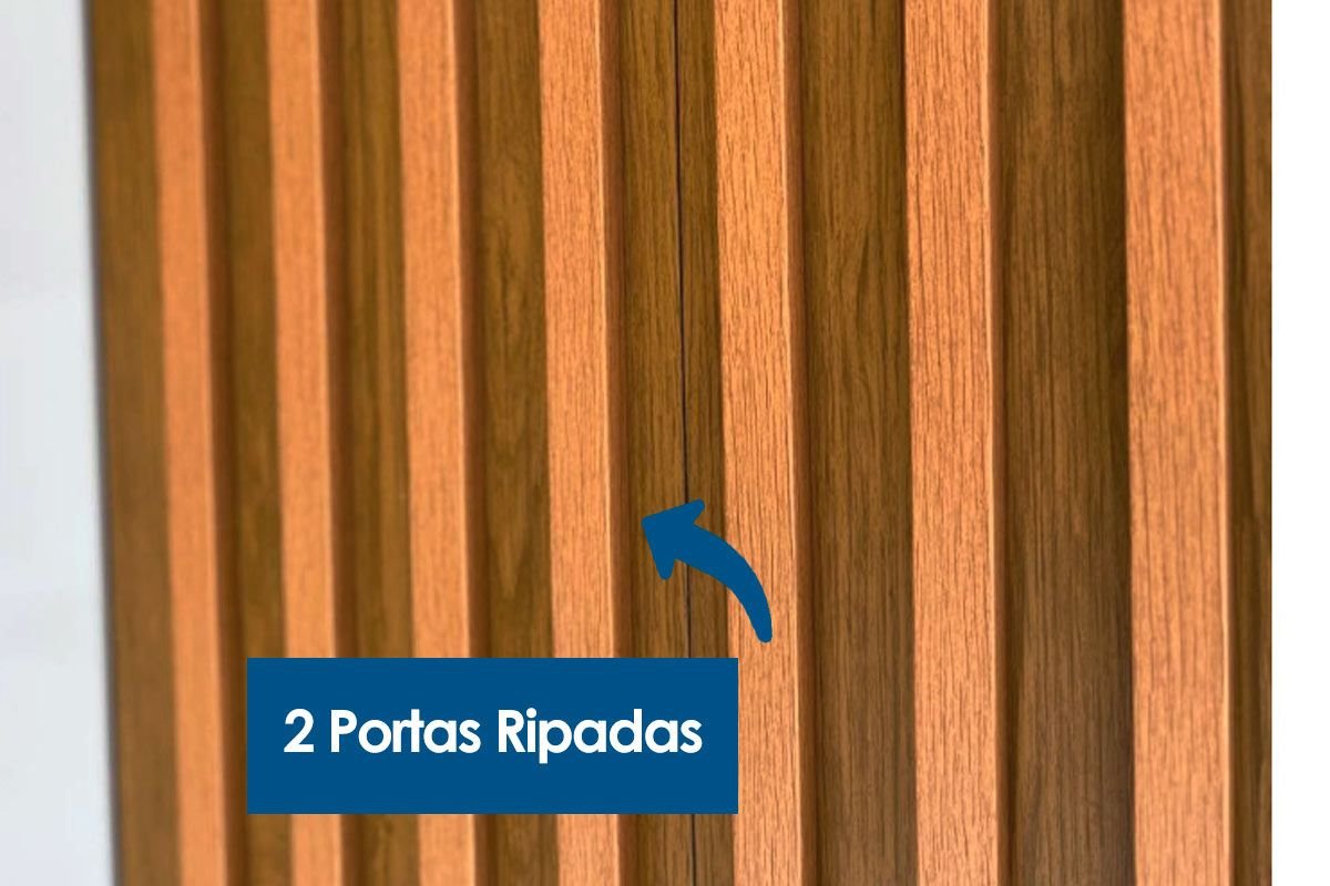 Guarda Roupa Casal 6 Portas e 2 Gavetas Cairo Cor Naturale/Off White - Imagem 4