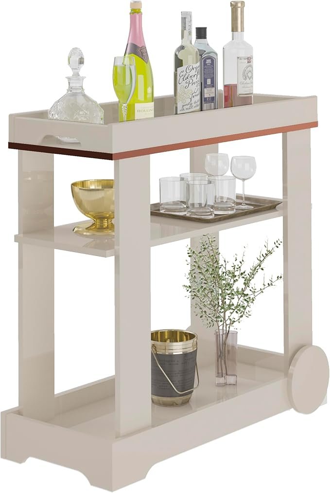 Bar Carrinho Rose com rodízios Artely - Imagem 8