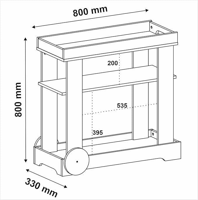 Bar Carrinho Rose com rodízios Artely - Imagem 7