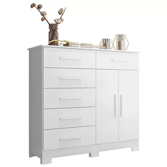 Cômoda Xangai 2 Portas 6 Gavetas Albatroz