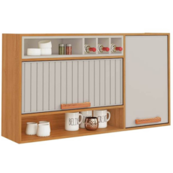 Armário Aéreo Napoles 120cm 2 Portas Itatiaia Cinamomo Off White