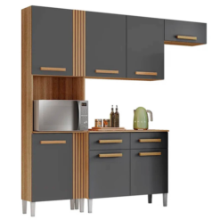 Armário de Cozinha Completa Juma 7 Portas 2 Gavetas Aramóveis