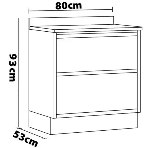 Balcão Lisboa 80cm 1 Porta 1 Gaveta para Cozinha Itatiaia - Imagem 2