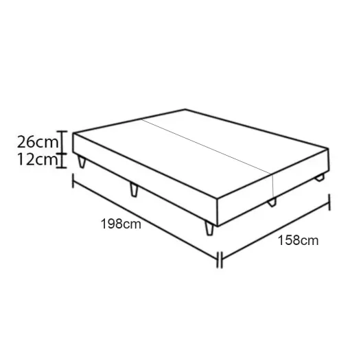 Colchão Queen Lisboa Molas Ensacadas 24 Com Base Box Bipartida 62x198x158 - Imagem 3