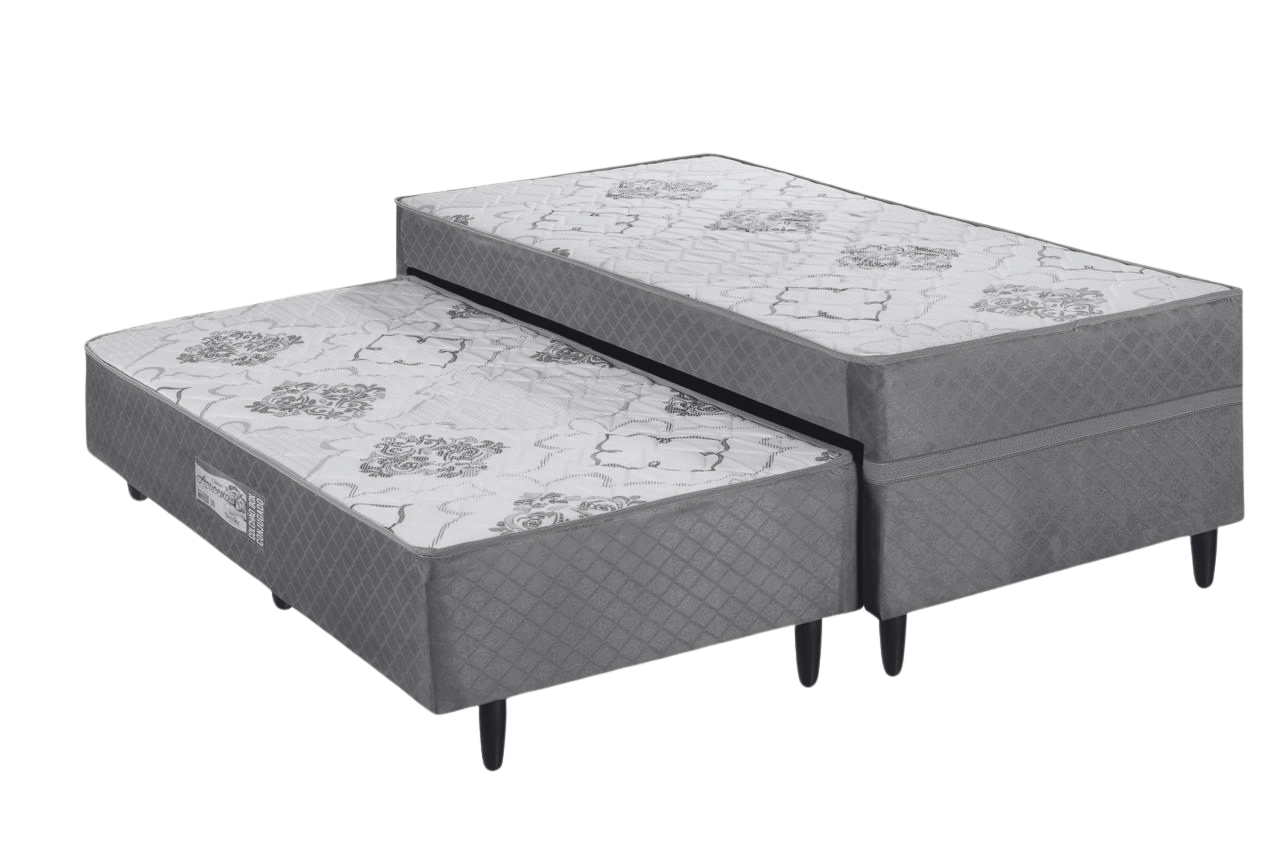 Cama Box Solteiro com Auxiliar Prestige Molas Ensacadas - Imagem 2