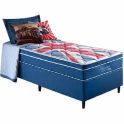 Conjunto Cama Box London – Colchão de Molas Superlastic Euro Pillow - Anjos