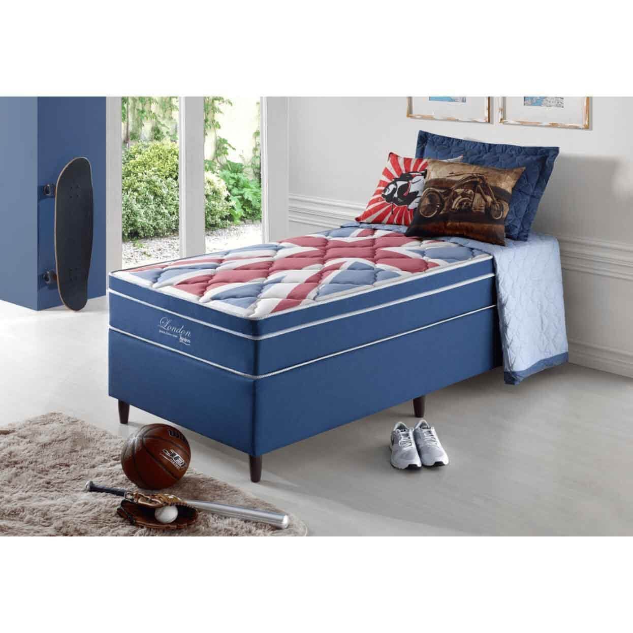 Conjunto Cama Box London – Colchão de Molas Superlastic Euro Pillow - Anjos - Imagem 2