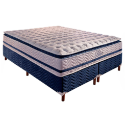 Base Box Bipartida Universal com Colchão Paropas de Molas Pocket Blue com Pillow Top QUEEN 158×198