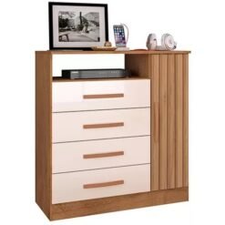 Cômoda Sapateira Delta 4 Gavetas 1 Porta Atualle