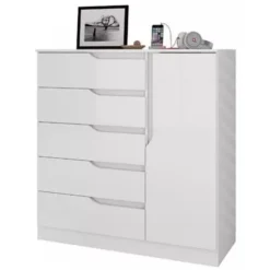 Cômoda Sapateira Paris New 5 Gavetas 1 Porta Atualle