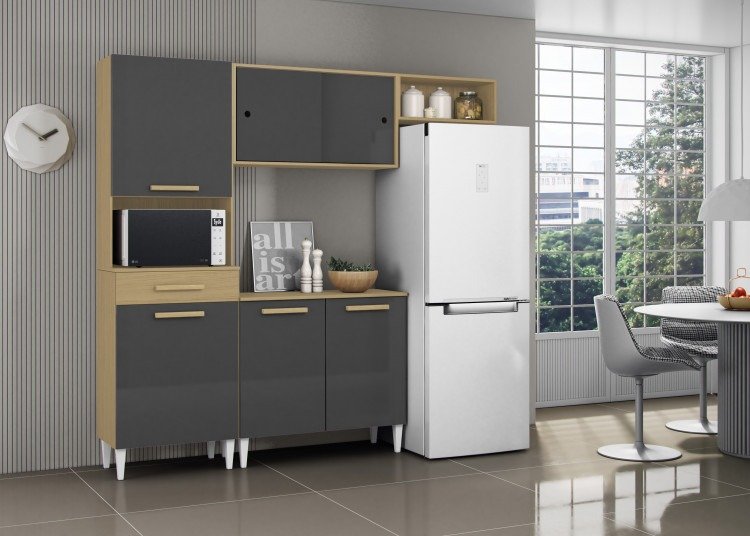 Armário de Cozinha Isabelle 6 Portas 1 Gaveta Aramóveis - Imagem 4