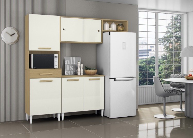 Armário de Cozinha Isabelle 6 Portas 1 Gaveta Aramóveis - Imagem 2