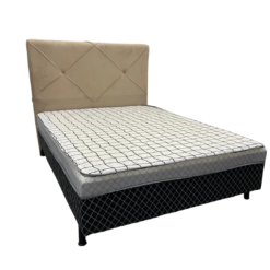 Cama Box Monaco Casal Ortopédica 138x188x50cm Com Cabeceira Opala 140x128x7cm