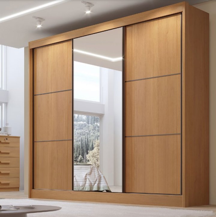 Guarda Roupa Cristal Casal 3 Portas 6 Gavetas D Doro - Imagem 4