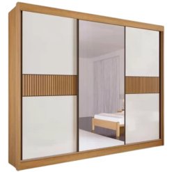 Guarda Roupa Los Angeles Ripado Casal 3 Portas 6 Gavetas D Doro