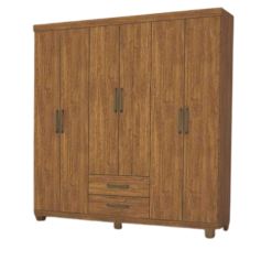 Guarda Roupa Aries Casal 6 Portas 2 Gavetas Carioca