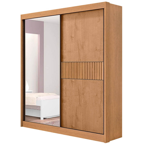 Guarda Roupa Athenas Ripado Solteiro 2 Portas 3 Gavetas D Doro - Imagem 4