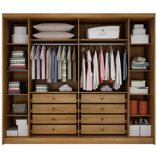 Guarda Roupa Coimbra Casal Ripado 6 Portas 8 Gavetas Novo Horizonte Cumaru Fendi - Imagem 3