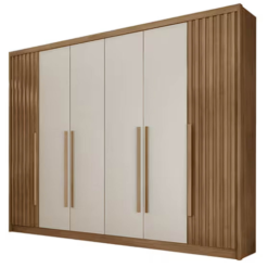 Guarda Roupa Coimbra Casal Ripado 6 Portas 8 Gavetas Novo Horizonte Cumaru Fendi