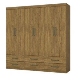 Guarda Roupa Dallas Casal 6 Portas 6 Gavetas Carioca