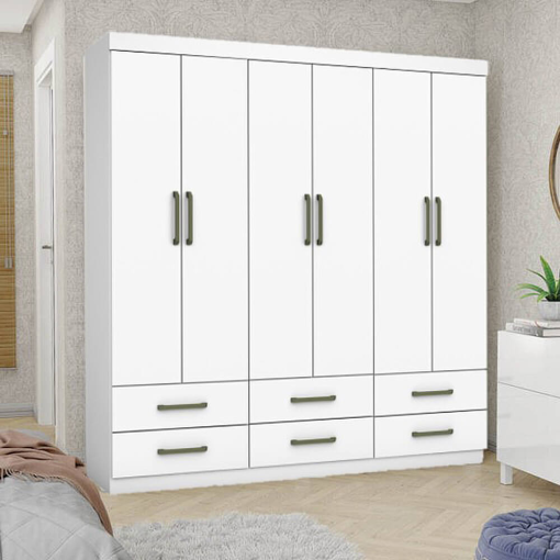 Guarda Roupa Dallas Casal 6 Portas 6 Gavetas Carioca - Imagem 2