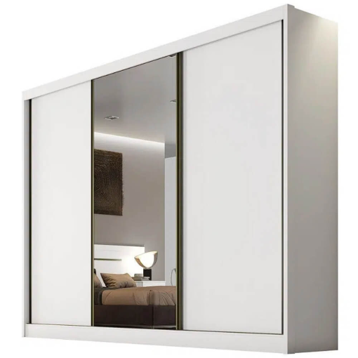Guarda Roupa Diamond Casal Com Espelho 3 Portas 6 Gavetas Novo Horizonte - Imagem 2