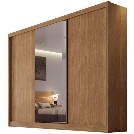 Guarda Roupa Diamond Casal Com Espelho 3 Portas 6 Gavetas Novo Horizonte