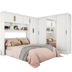 Guarda Roupa Modulado Carioca Dubai Casal 8 Portas 5 Gavetas e Espelho