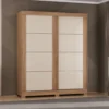 Guarda Roupa Montana Casal 2 Portas 2 Gavetas Atualle Canelato Rústico 3D Off White - Imagem 6