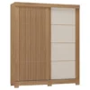 Guarda Roupa Montana Casal 2 Portas 2 Gavetas Atualle Canelato Rústico 3D Off White