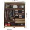 Guarda Roupa Montana Casal 2 Portas 2 Gavetas Atualle Canelato Rústico 3D Off White - Imagem 5
