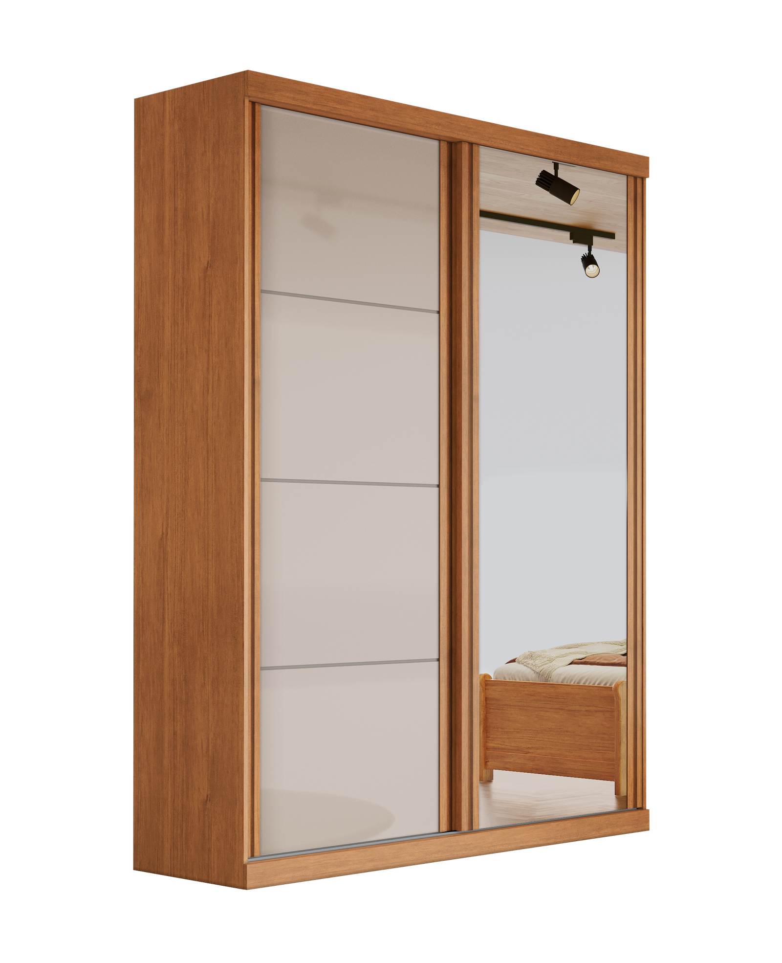 Guarda Roupa Solteiro Buzios Bianchi Nature/Off White