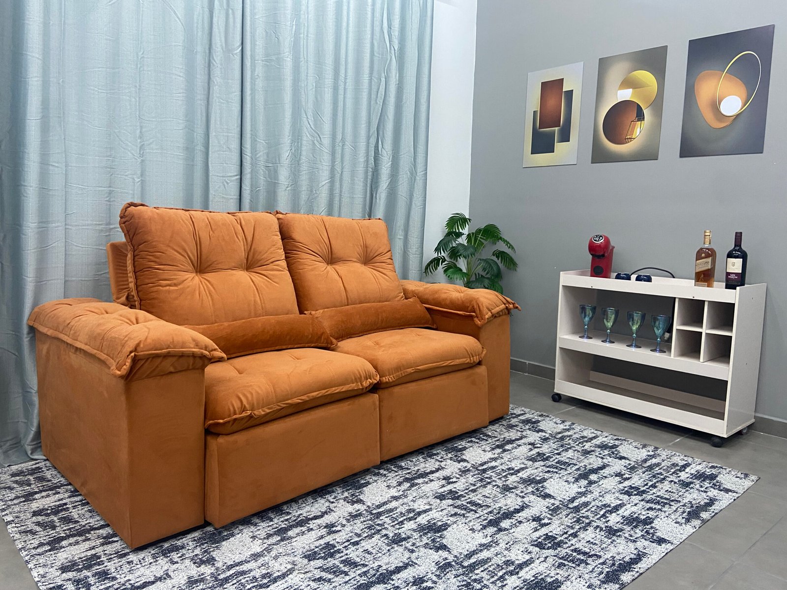 Sofá Arsenal 4 Lugares Retrátil e Reclinável 230cm Tecido Veludo Aifos - Imagem 7