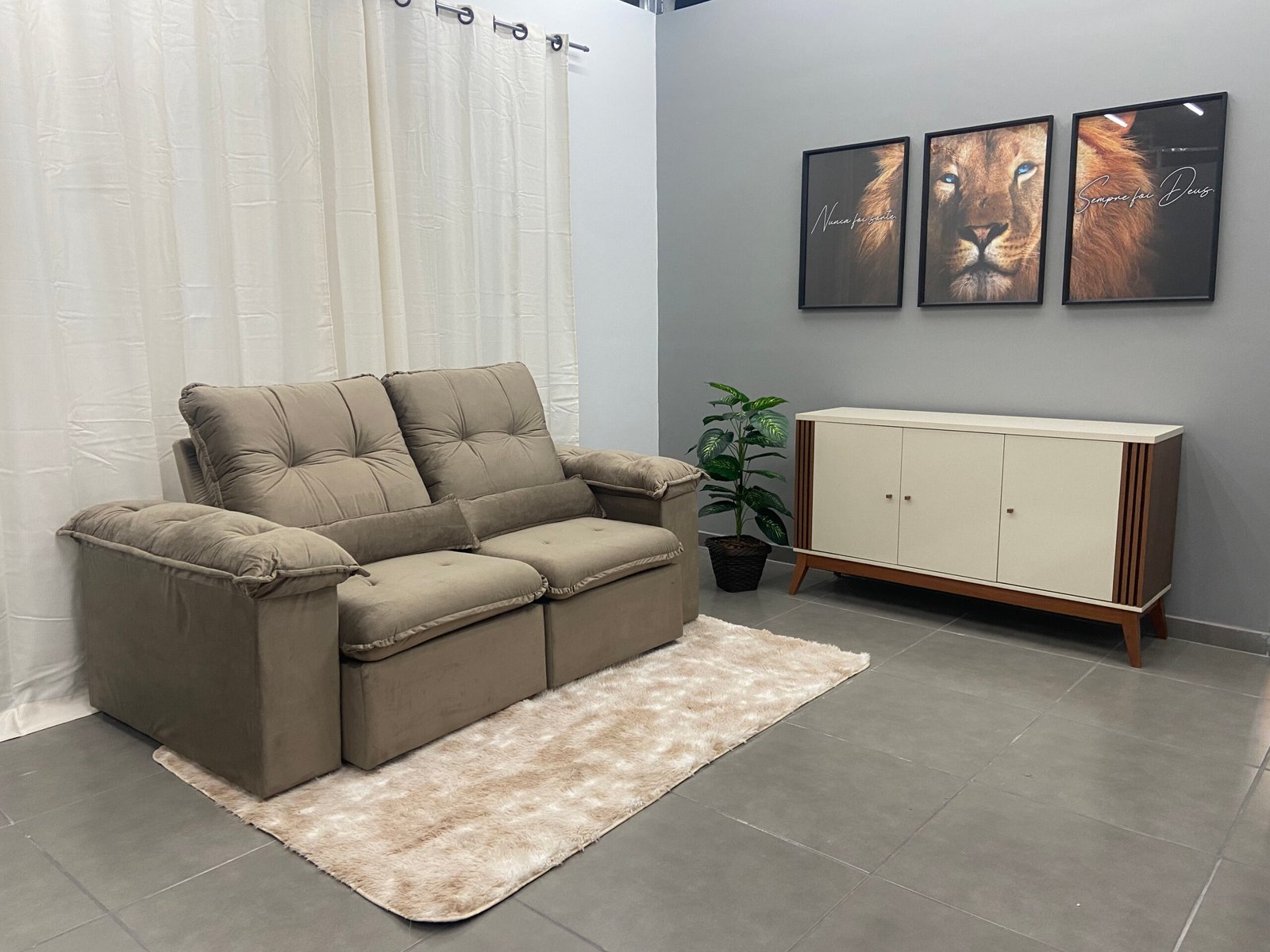 Sofá Arsenal 4 Lugares Retrátil e Reclinável 230cm Tecido Veludo Aifos - Imagem 3