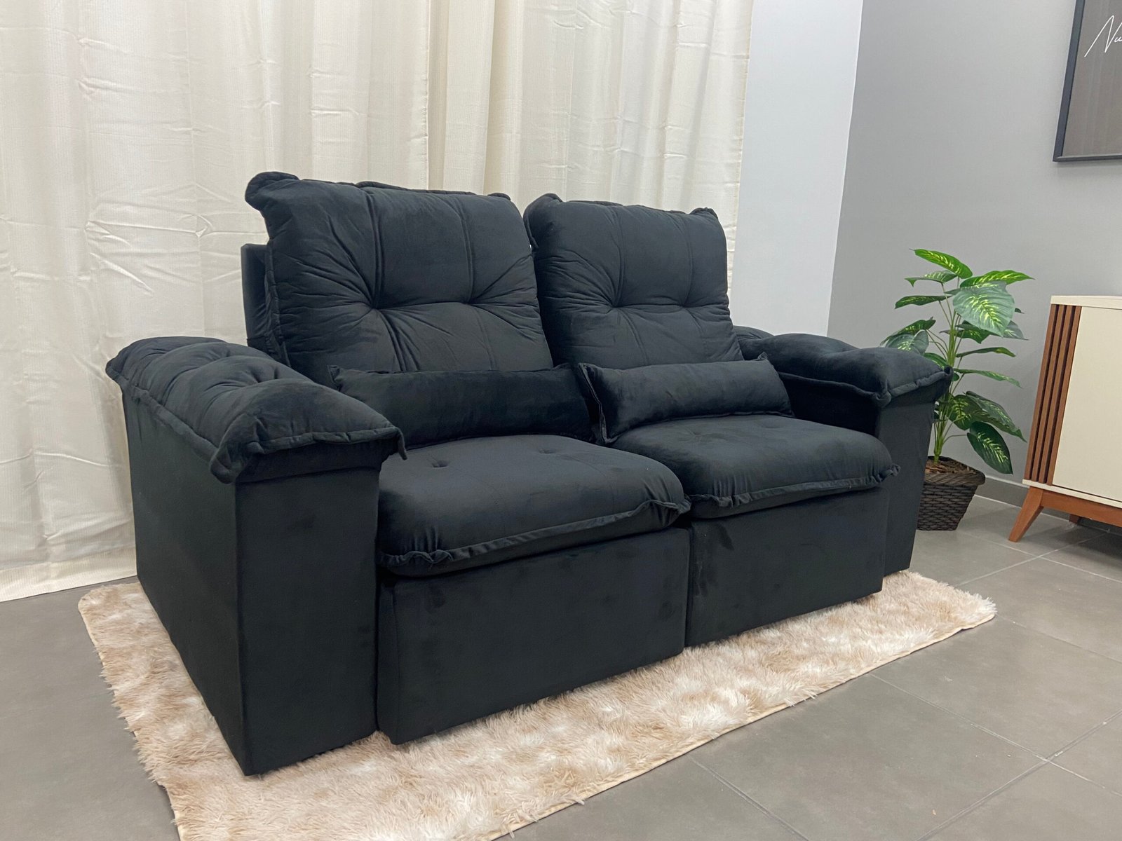 Sofá Arsenal 4 Lugares Retrátil e Reclinável 230cm Tecido Veludo Aifos - Imagem 6