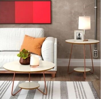 Conjunto Liz Mesa De Centro E Canto Lateral Ej Móveis - Imagem 2