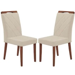 Kit 2 Cadeiras California em Linho Estofadas Minas Plac