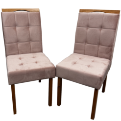 Kit 2 Cadeiras Giulia Estofadas Tecido Veludo Boareto