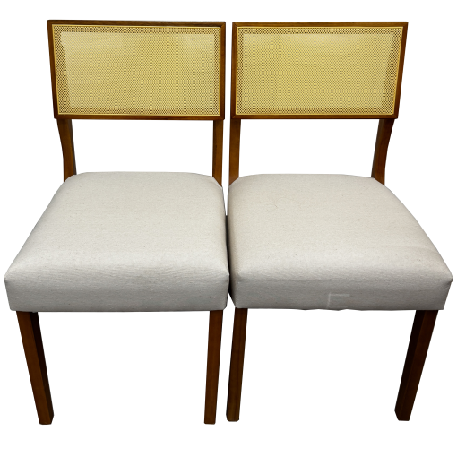 Kit 2 Cadeiras Grécia em Madeira com Tecido Linho Hr Móveis