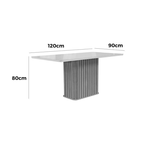 Mesa Chicago 120x90 Cinamomo Off white Cel moveis - Imagem 5