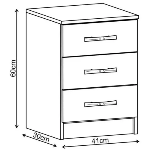Mesa de Cabeceira Evidencia com 3 Gavetas Branco - Imagem 3