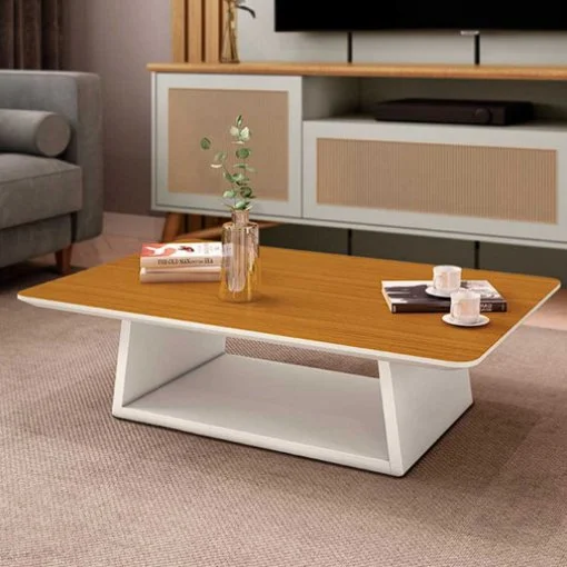 Mesa de Centro Holambra Retangular EDN Off White Cedro - Imagem 2
