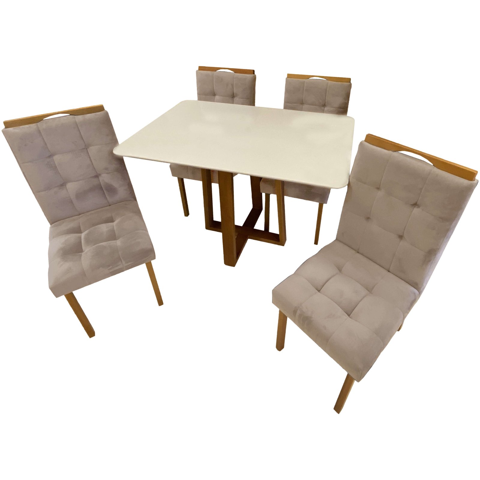 Mesa de Jantar Pedro 120x80cm com 4 Cadeiras Art Assentos - Imagem 2