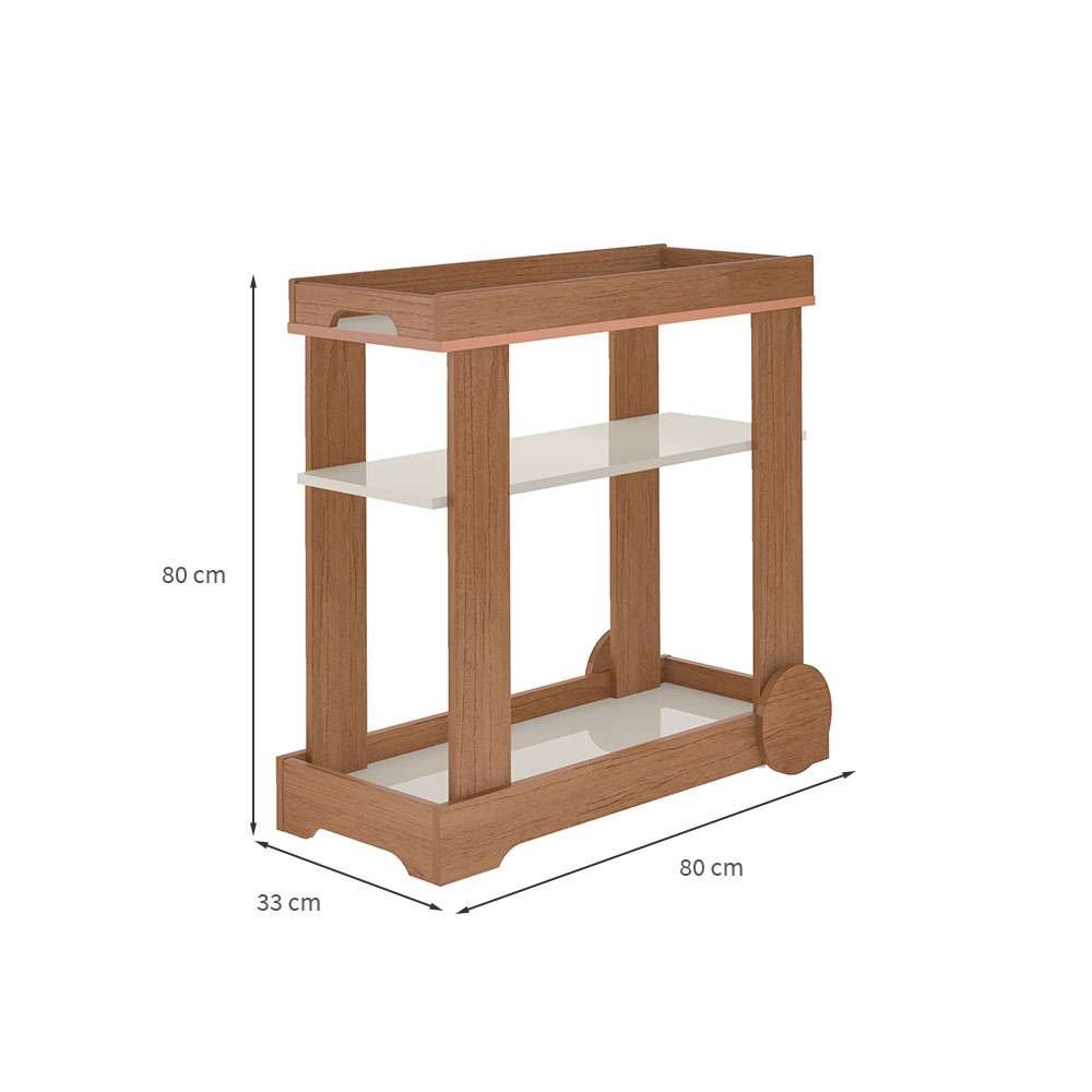 Bar Carrinho Rose com rodízios Artely - Imagem 4