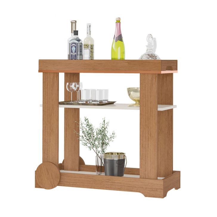 Bar Carrinho Rose com rodízios Artely - Imagem 3